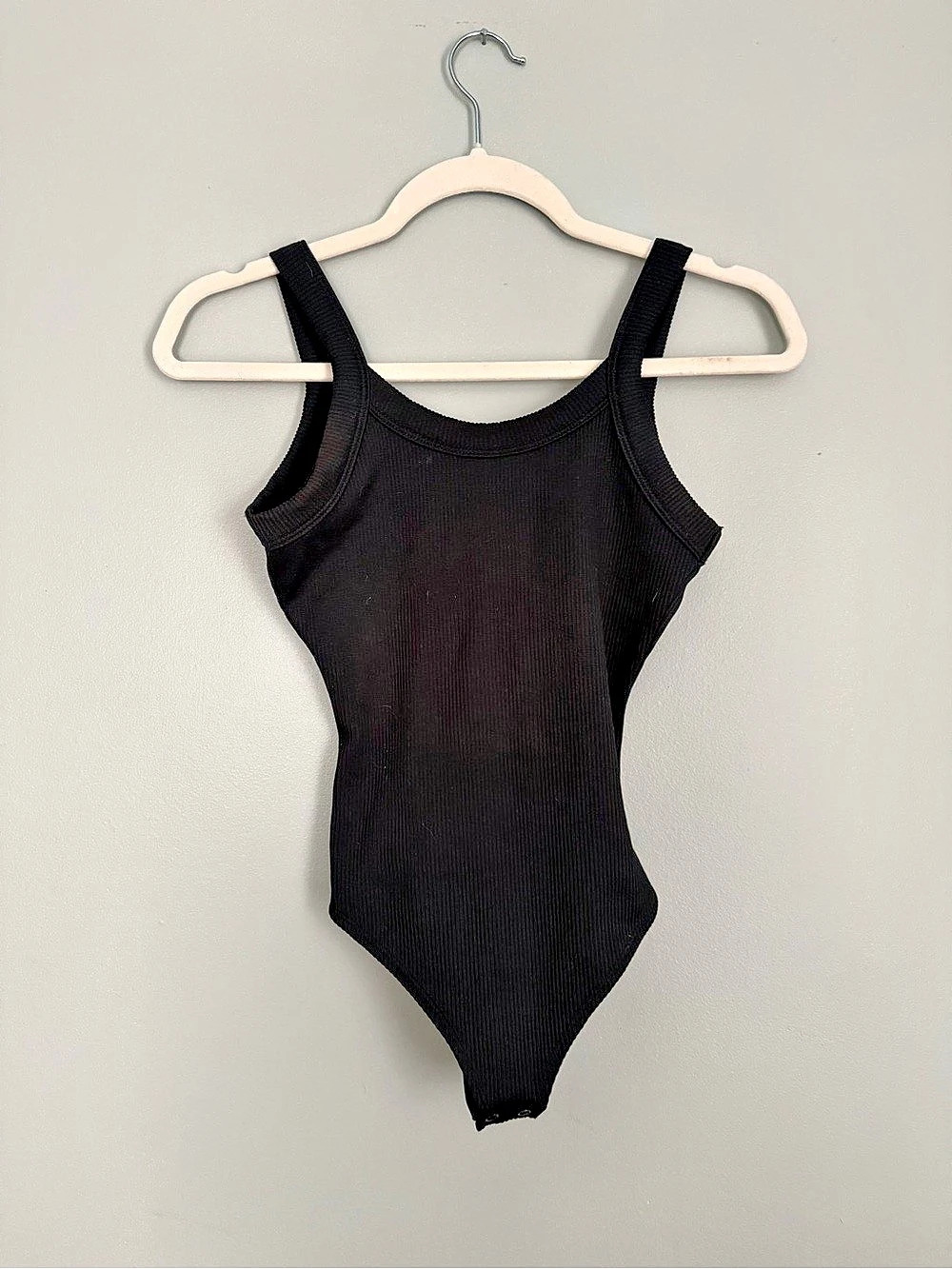 Black Ribbed One-Piece Swimsuit Like New